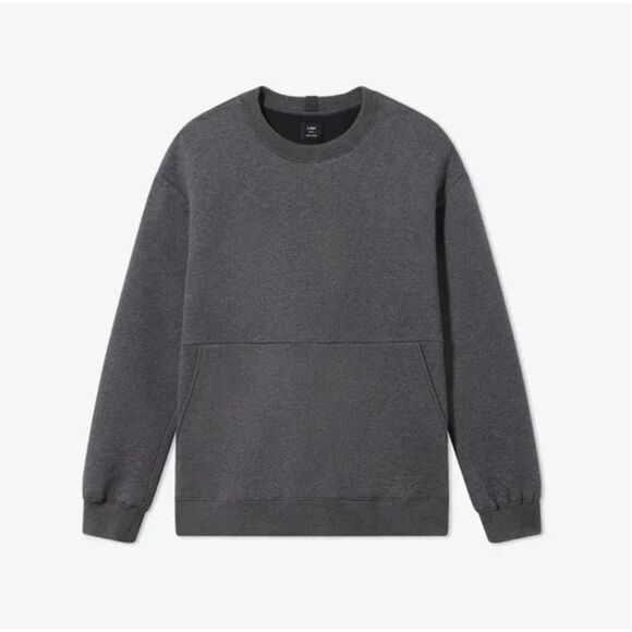 LUNYA Mens Sweatshirt Medium Gray Pullover Crew RESTORE DOUBLE FACED LAHGO - Picture 2 of 10